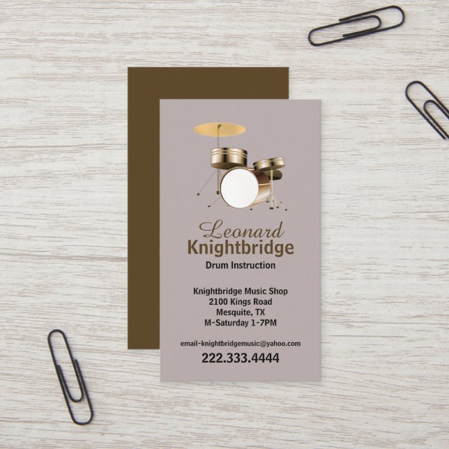 Tambores Cartão de visita (Frente/Verso In Situ)