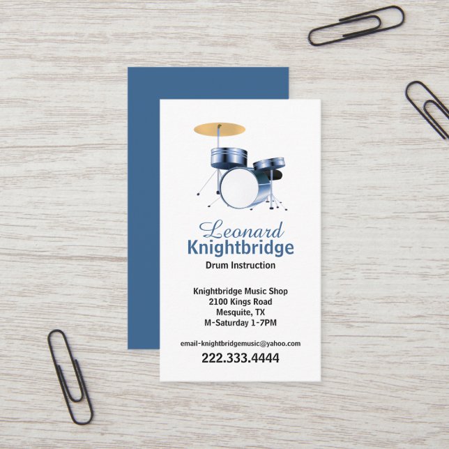 Tambores Cartão de visita (Frente/Verso In Situ)