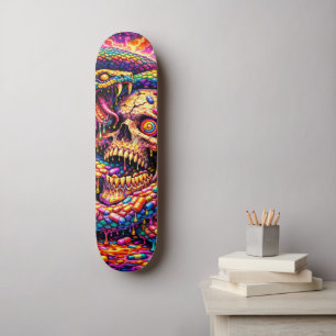 Tampa de Skate Cobra Caveira Psicodélica