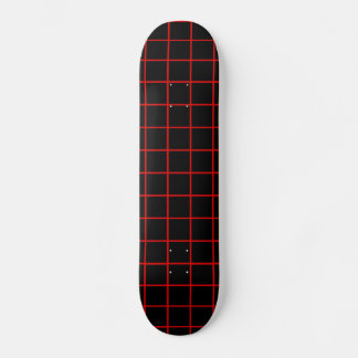Tampa de Skate com Padrão de Grade Vermelho e Pret