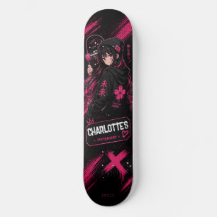 Tampa de Skate Rosa de Garota de Anime Personaliza