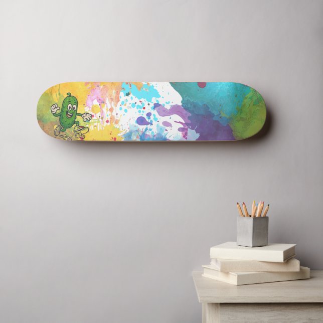 Tampa de skateboard colorida com respingos de tint (Arte de parede (Horz))