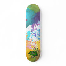 Tampa de skateboard colorida com respingos de tint