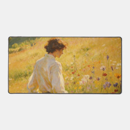 Tampo de Mesa com Pintura a Óleo de Campo de Flore