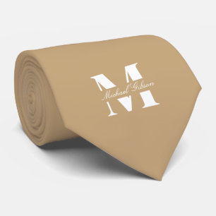 Tân Warm Gravata de Monograma Personalizado para
