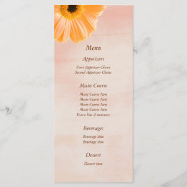 Tangerine Floral Wedding Menu