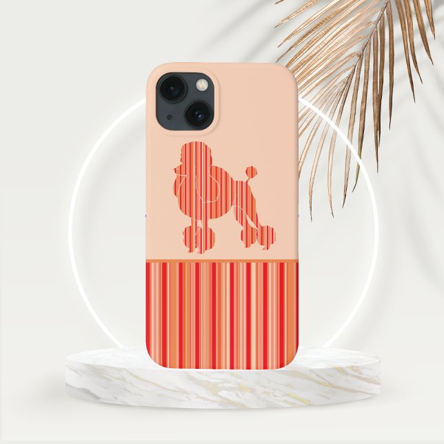 Tangerine Stripe Poodle (Tangerine Stripe Poodle Phone Case)