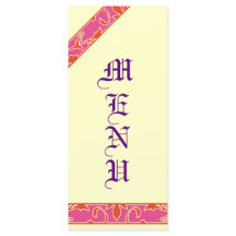 Tangerine Tango, Rosa, Menu Casamento tema damasco