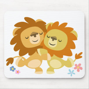 Tango bonito Mousepad de dois leões dos desenhos