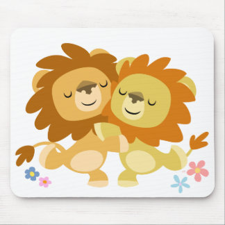 Tango bonito Mousepad de dois leões dos desenhos