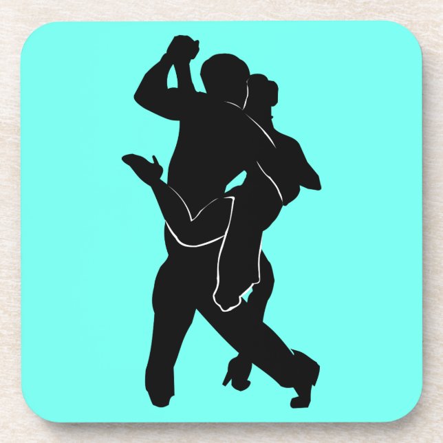 Tango Dancers Casal Turquoise Porta copos suas cor (Frente)