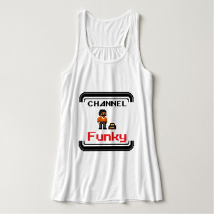 Tanque de Camisa T-Shirt Funky Pixel do Canal