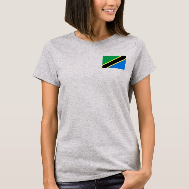 Tanzânia Flag e Map dk T-Shirt (Frente)
