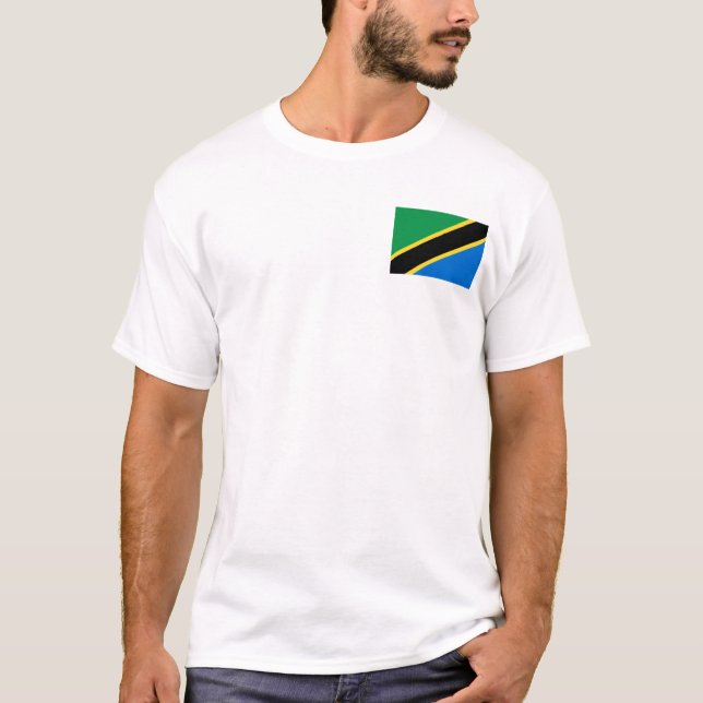 Tanzânia Flag e Map T-Shirt (Frente)