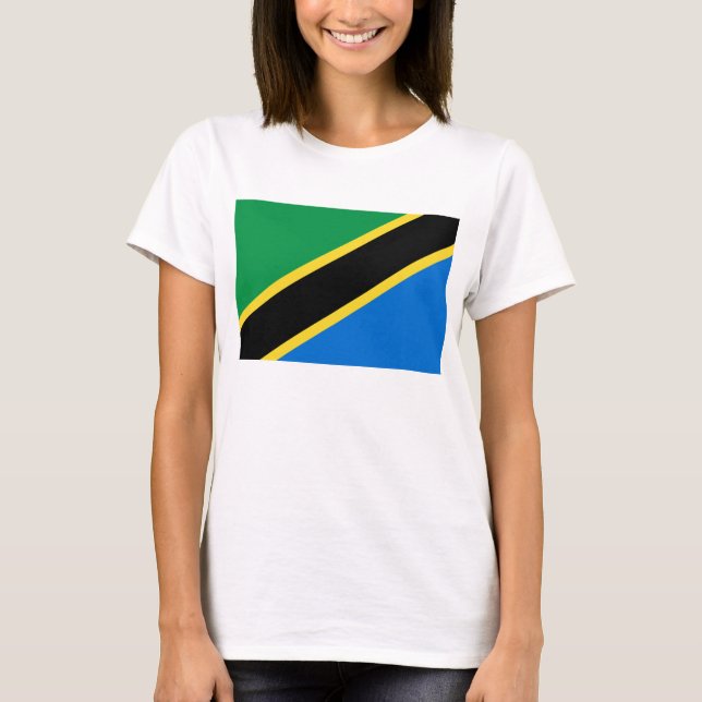 Tanzânia Flag x Map T-Shirt (Frente)