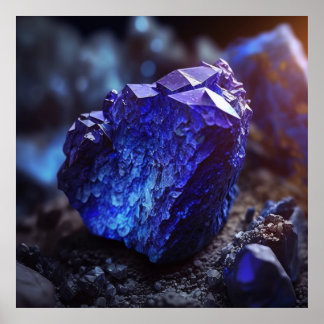 Tanzanite Ore Macro Poster - Rock Metamorfo