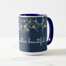 Tão Bonita Uma Caneca Flor Personalizada Com Azul
