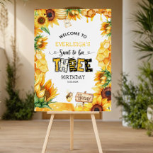 Tão doce para ser três floral 3º aniversário Bem-v
