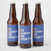 Tão feliz que tenho trinta etiquetas de aniversári