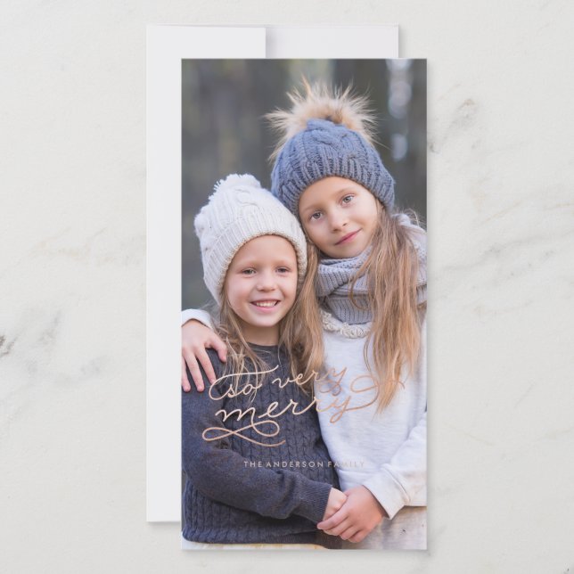 TÃO FELIZ ROSA DOURADA Cartão de Natal (Frente)