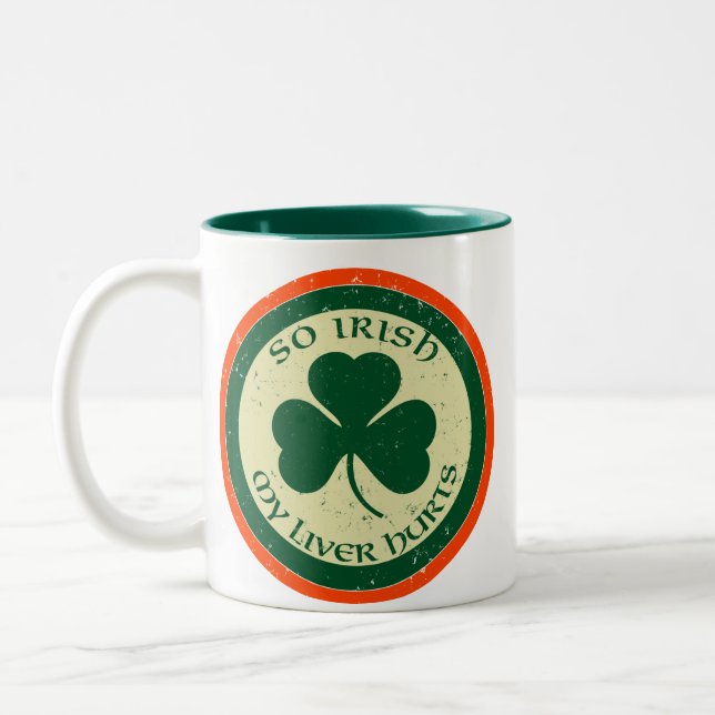 Tão irlandês, meu fígado fere a caneca (Esquerda)