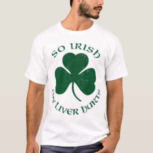 Tão irlandês meu fígado fere o t-shirt