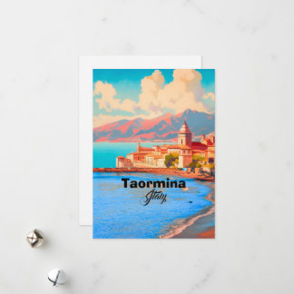 Taormina Itália Cartão Postal de Viagem, Arte de V