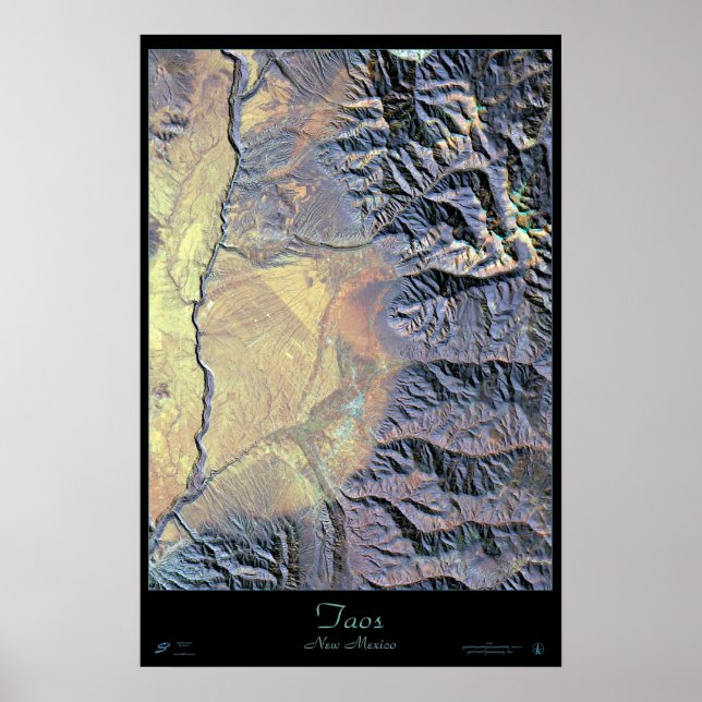 Taos, poster de satélite do Novo México (Frente)