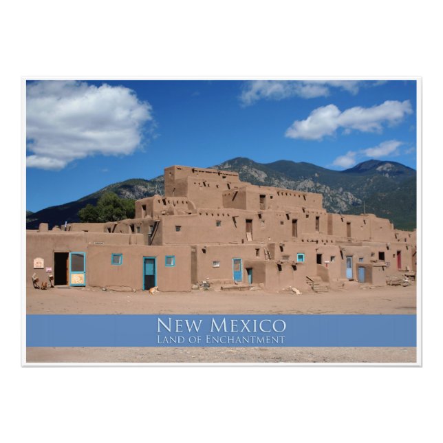 Taos Pueblo Fotografia Impressão (Frente)