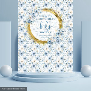 Tapeçaria Adorável Azul Poeirento Dourado para Chá