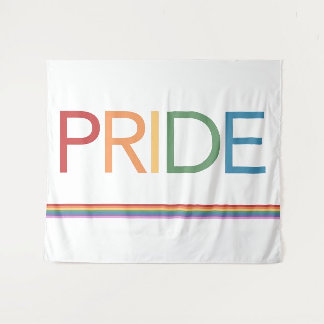 Tapeçaria Branca Arco-íris ORGULHO (Frente (Horizontal))