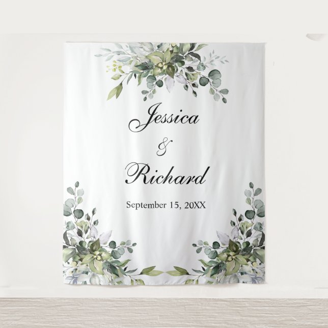 Tapeçaria com Foto de Casamento Eucalyptus (Frente)