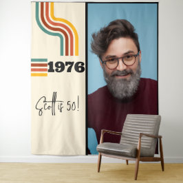 Tapeçaria com Foto Retro Stripe Vintage 1976