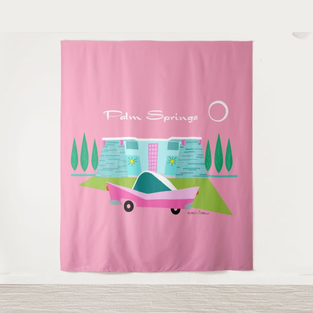 Tapeçaria com Primaveras de Palma Cor-de-Rosa (Frente)