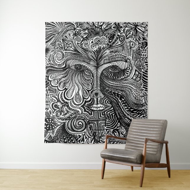 Tapeçaria com Retrato Trippy (In Situ)