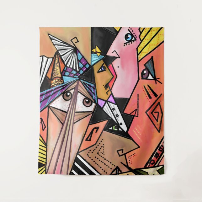 Tapeçaria Cubismo Faces (Frente)