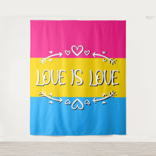 Tapeçaria da Bandeira do Orgulho Pansexual "O Amor
