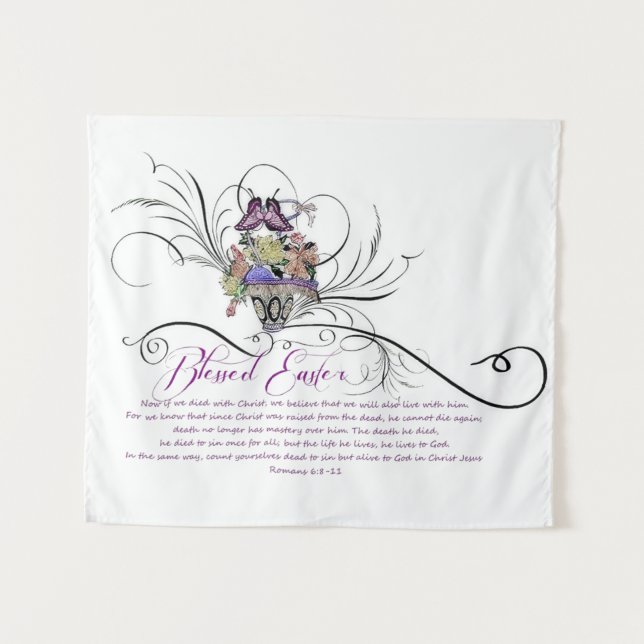 Tapeçaria da Páscoa Abençoada (Frente (Horizontal))