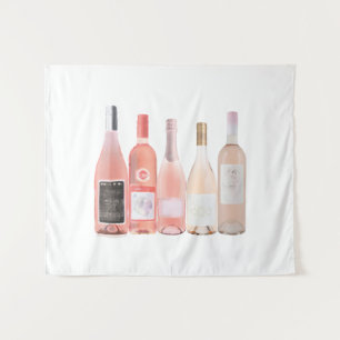 Tapeçaria das garrafas de vinho rosa