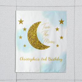 Tapeçaria de Aniversário de 2 anos Two The Moon