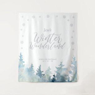 Tapeçaria de aniversário infantil para o inverno p