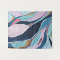Tapeçaria de Arte Abstrata com Blocos de Cores Mod