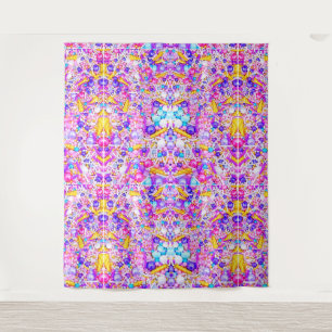 Tapeçaria de aspersão rosa e azul