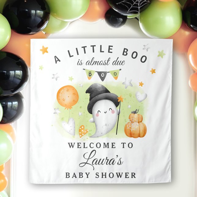 Tapeçaria de Bem-Vindo ao Chá de Bebê de Halloween (Halloween Baby Shower Welcome Sign Tapestry)