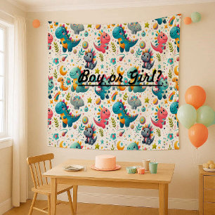 Tapeçaria de Berçário Azul Turquesa de Dinossauro 