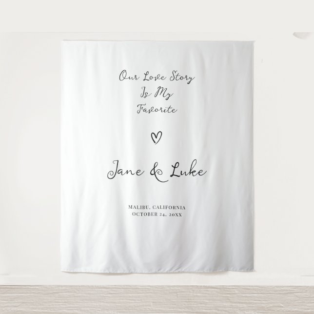Tapeçaria de Boas-Vindas para Casamento Minimalist (Frente)