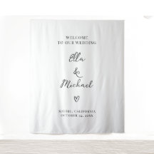 Tapeçaria de Boas-Vindas para Casamento Minimalist