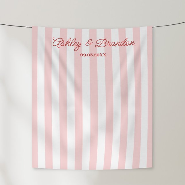 Tapeçaria de Cabanas Rosa Personalizada para Casam (Criador carregado)