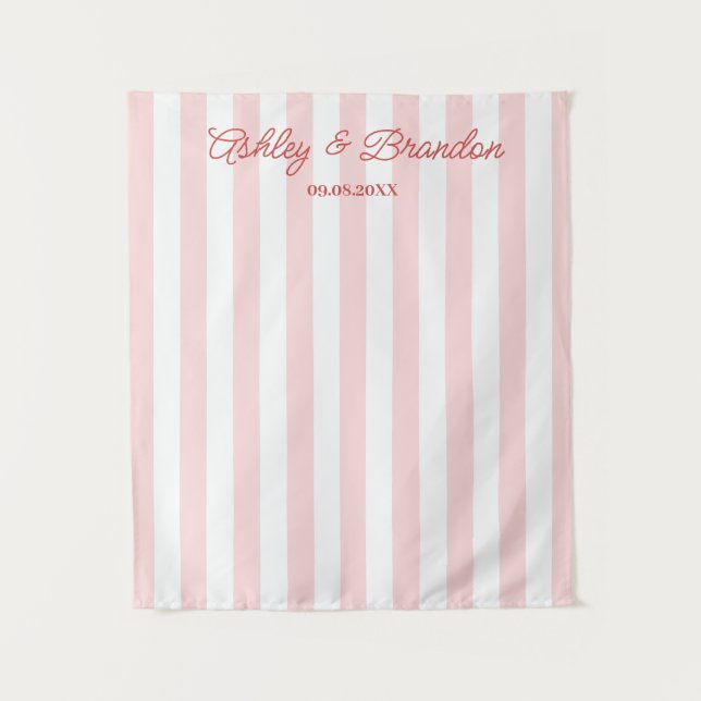 Tapeçaria de Cabanas Rosa Personalizada para Casam (Frente)