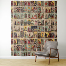 Tapeçaria de Cartas de Tarot Estilo Vintage - Ótim